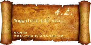 Angyalosi Lívia névjegykártya